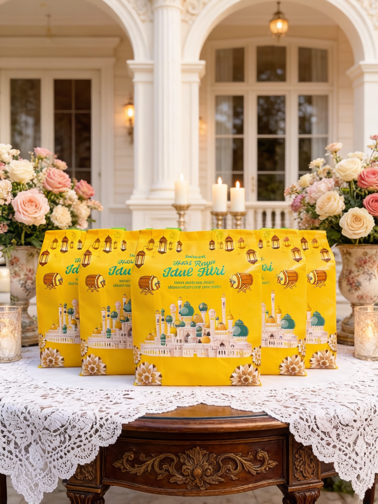 Tas Hampers Idul Fitri Kuning Glosy (46.5x30)