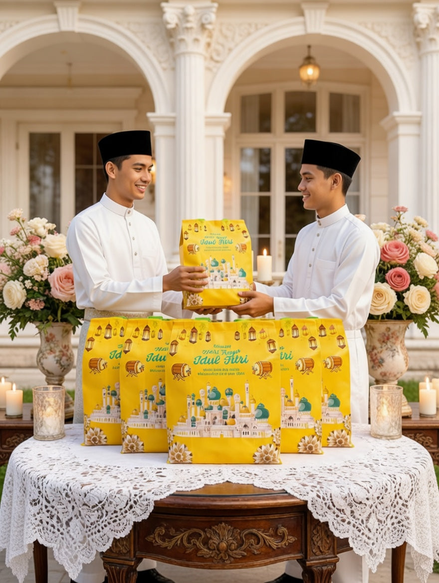 Tas Hampers Idul Fitri Kuning Glosy (46.5x30)