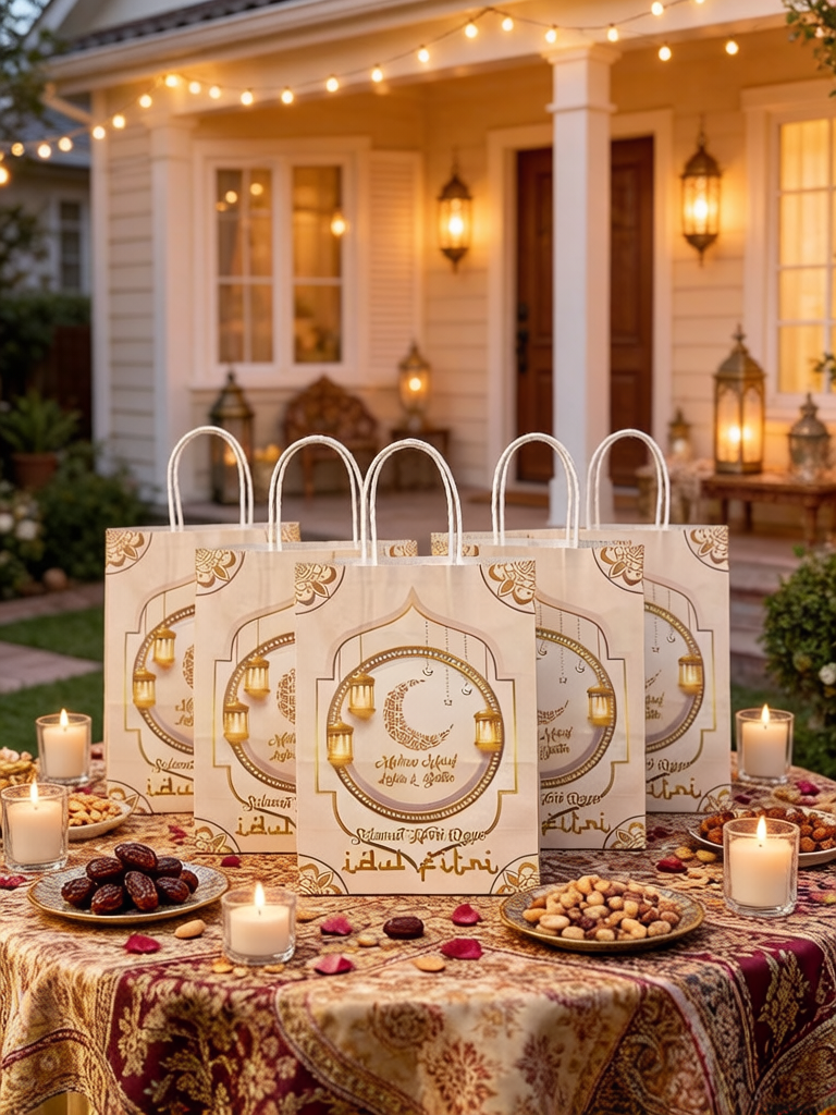 Tas Hampers Idul Fitri Kertas Cream (26x21)